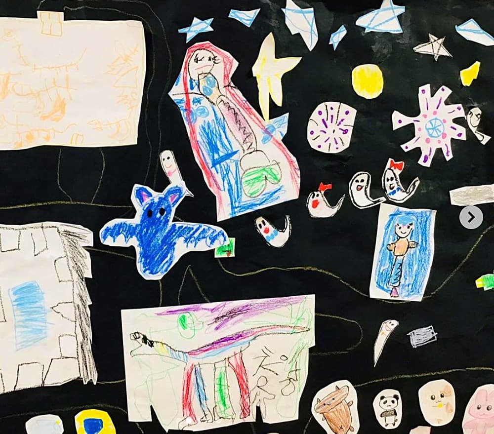 小学生・中学生ボランティアと一緒に製作