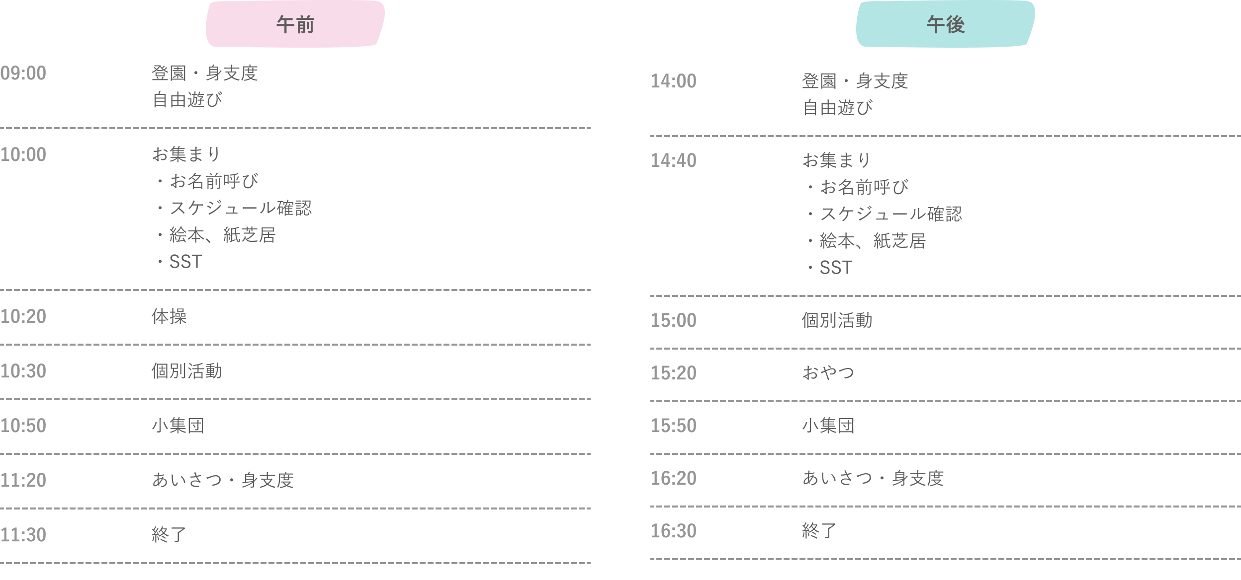 タイムテーブル